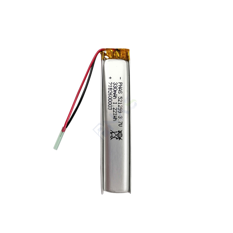 PNAS521259 3.7V 330mAh 長條聚合物鋰電池